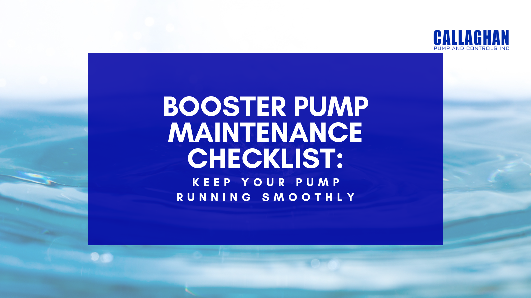 Booster Pump Maintenance